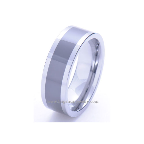 Tungsten carbide ring with knot laser pattern.Comfort fit.